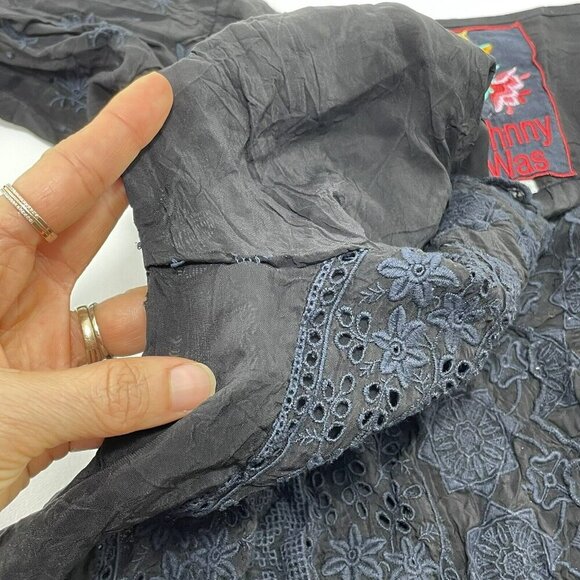 Johnny Was Dress Straight Size S Casual Crochet Embroidery Bohemian Boho Eyelet - Picture 7 of 12